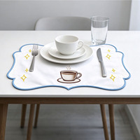 Set de table en coton personnalisé, set de table brodé pour hôtel, restaurant, banquet