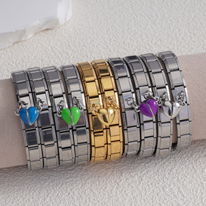 Popular Pulsera de Abalorios Italianos con Corazón Magnético Luminoso que Brilla en la Oscuridad, Acero Inoxidable Oro y Plata - Product Image 6