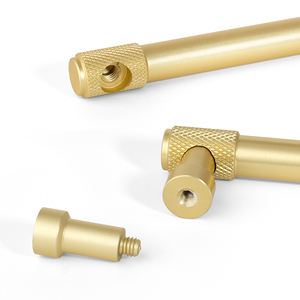 Aluminum Alloy Brushed Gold Knurled T Bar Pull Furniture Cabinet <strong>Door</strong> Handles Luxury Shapes for Kitchen <strong>Bedroom</strong> Living Room - Product Image 3