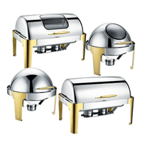 Autres Fournitures Hôtelières 6L, Plat Chauffe-Plats en Acier Inoxydable pour Chef, Ensemble de Plats Chauds, Chafing Dish de Buffet pour Traiteur, Plat de Service