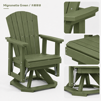 Chaise Adirondack en HDPE, pivotante et inclinable, résistante aux intempéries, avec larges accoudoirs, pour patio et jardin