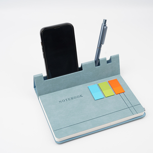 Wholesale Custom PU Leather <b>Notepads</b> Pen and Phone Holder Self-Adhesive Sticky Notes Memo Pad Promotional for Events - Product Image 5