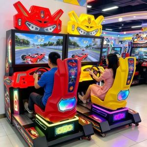 เครื่องเล่นวิดีโอเกมรุ่นดีลักซ์ จำลองการแข่งรถ ตู้เกมอาร์เคด ศูนย์รวมความบันเทิงในร่ม ห้างสรรพสินค้า - Product Image 1
