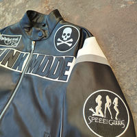Blouson de course en cuir design personnalisé blouson de moto en cuir classique rétro avec logo et écusson blouson en cuir pour hommes