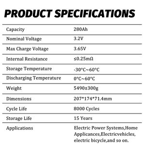 AB Stok EVE <span class=keywords><strong>3</strong></span>.2V 280Ah Lifepo4 Pil Prizmatik Hücreler LF280K Yüksek Deşarj Oranlı Güneş Enerjisi Bataryaları Enerji Depolaması için DDP <span class=keywords><strong>3</strong></span>-7 GÜN - Product Image 4