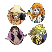 Pin Kerah Baju Desainer Grosir Cina, Kerah Topi Lucu Bergambar Kartun Anime, Logo Logam Emas, Enamel Keras