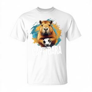 Camiseta de Fútbol con Capibara, Unisex para Adultos, Blanca, 100% Algodón - Product Image 2
