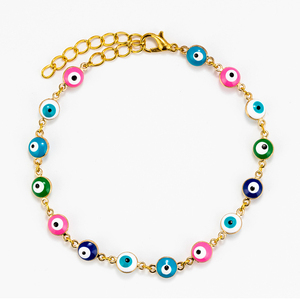 Bracelets porte-bonheur hamsa plaqué or, nouvelle collection, vente en gros, breloques tendance, œil maléfique, porte-bonheur - Product Image 3
