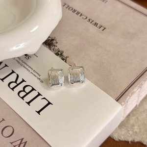 S925 Sterling <b>Silver</b> Geometric Square <b>Stud</b> Earrings For Women Everyday Wear - Product Image 2