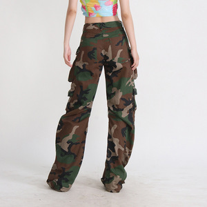 <span class=keywords><strong>Pantaloni</strong></span> Casual da Donna Personalizzati, Cargo Mimetici <span class=keywords><strong>con</strong></span> Grandi Tasche Retrò, <span class=keywords><strong>Pantaloni</strong></span> da Lavoro <span class=keywords><strong>Larghi</strong></span> Lavati, Anti-Pilling per il Pendolarismo - Product Image 3