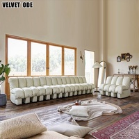 Ensemble de canapés modulaires en cuir noir italien - Courbe serpent, unique pour le salon, l'hôtel et le bureau