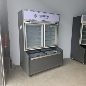 Siêu thị phong cách đôi nhiệt độ tủ lạnh thương mại hiển thị kỹ thuật số cửa đôi thịt Showcase Tủ đông-22 ~-18 ℃ không khí - Product Image 2