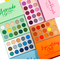 Poudre pressée de haute qualité marque privée mat miroitant bleu violet palette d'ombres à paupières palette d'ombres à paupières multichromes personnalisée