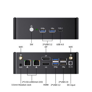 มินิพีซีพร้อม Windows 10 IoT Intel Core i7-13700H 2.5G 1G <span class=keywords><strong>LAN</strong></span> WiFi 6 USB4 รองรับจอแสดงผล 4K รองรับจอภาพสามจอ เหมาะสำหรับโรงพยาบาล - Product Image 4
