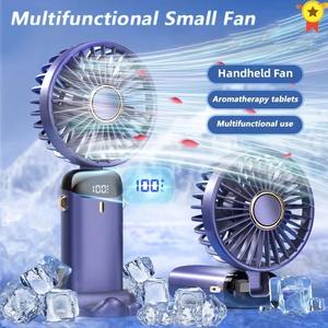 Nuevo Ventilador Portátil de Mano, Multifuncional, Plegable, de Doble Cabezal, Pequeño, Eléctrico, con Correa para el Cuello, para Oficina y Escritorio - Product Image 2