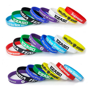 Benutzer definierte Sport Gummi Silikon wasserdicht Siebdruck Werbe armbänder Männer Machen Sie Ihre eigenen Gummi Armbänder Nachricht Logo - Product Image 6