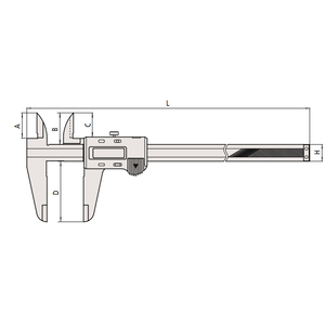 Mitutoyo 500-506-10 Pince à calibre longue en acier inoxydable, gamme 0-600 mm, fabriquée au Japon, métrique, pour ABSOLUTE - Product Image 2