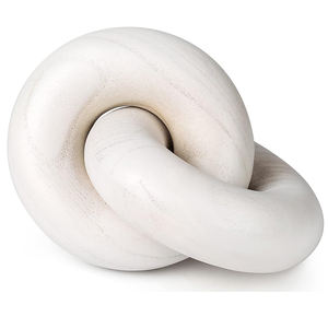 Decorazione con nodo in legno a 2 anelli-decorazione a catena da tavolino, stile moderno retrò minimalista rurale bohémien intagliato a mano - Product Image 5