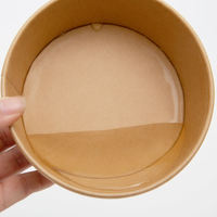 Bol à soupe jetable en papier kraft à paroi simple avec couvercle pour nouilles, salades et repas – Vente chaude directe usine