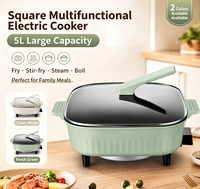 Casserole électrique 5LSquare, cuisinière électrique intelligente multi-personnes, poêle électrique antiadhésive, pot électrique multifonction pour la maison