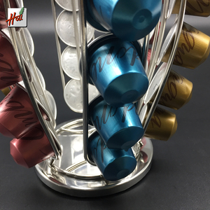 Soporte <span class=keywords><strong>de</strong></span> almacenamiento <span class=keywords><strong>de</strong></span> cápsulas nespresso giratorio <span class=keywords><strong>de</strong></span> acero inoxidable - Product Image 3