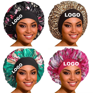 Turban en satin à imprimé floral euro-américain, bonnet large élastique pour adultes, <span class=keywords><strong>bandeau</strong></span> confortable pour dormir ou pour la <span class=keywords><strong>chimiothérapie</strong></span> pour femmes - Product Image 2