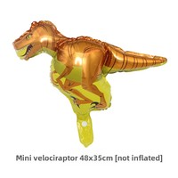 Ensemble de ballons décoratifs de fête dinosaures 3D stéréo en aluminium brillant, mini Tyrannosaurus et Velociraptor, style dessin animé