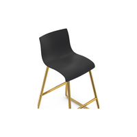 Tabouret de bar moderne de luxe noir en PP, facile à nettoyer, haute capacité de charge, structure en fer, pour bar, restaurant, café, usage domestique
