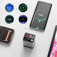 Chargeur de voyage USB-C PD 67W avec prise EU US UK, technologie GaN, charge ultra-rapide, câble Type-C rétractable intégré, chargeur portable USB-C 67W