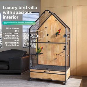 Jaula <span class=keywords><strong>de</strong></span> Lujo Transparente <span class=keywords><strong>de</strong></span> Vidrio Templado con Marco <span class=keywords><strong>de</strong></span> Acero al Carbono y Madera <span class=keywords><strong>de</strong></span> Caucho, Voladera Grande Móvil para Cría <span class=keywords><strong>de</strong></span> Palomas y Loros - Product Image 6