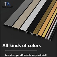 Profilé en U en alliage d'aluminium sans soudure, bordure décorative recouverte d'acier inoxydable pour murs et plafonds
