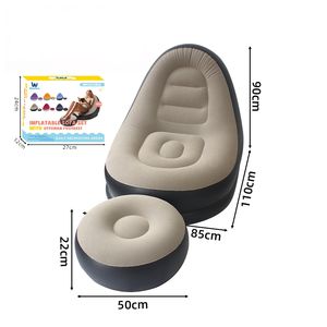 เก้าอี้ชายหาดพับได้แบบพกพา กันน้ำ ผลิตจาก PVC รักษ์โลก ดีไซน์ทันสมัย เก้าอี้เอนนอน เก้าอี้โซฟาพักผ่อน เก้าอี้ลมเดี่ยว - Product Image 3