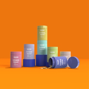 Kunststoff-Vitaminflasche mit Schraubverschluss, 120ml 150ml 180ml 250ml, mit Individuellem Logodruck für Nahrungsergänzungstabletten - Product Image 1