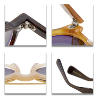 Lunettes de soleil vintage personnalisées en acétate avec montures interchangeables pour hommes et femmes