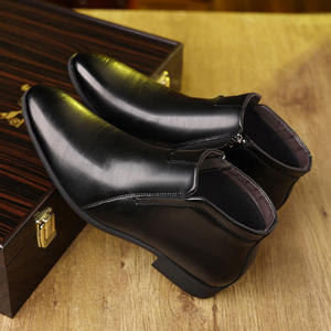 Botas de Motociclista de Cuero PU con Cierre para Hombre al por Mayor, Nuevo Estilo de Moda que Aumenta la Altura, Botines de Vestir Resistentes para Hombre - Product Image 3