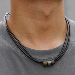Erkekler için Hip-Hop Geniş Halka Kolye Düğümlü Kolyeler Günlük Kolye Takıları - Product Image 1