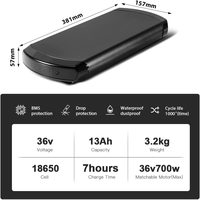 Batterie de vélo électrique HANERIDE XH370-13J 36V13Ah (481Wh) pour vélos électriques Axonette, SFM, Chrisson, Fischer Proline