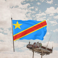 Drapeau du Congo en gros 3x5 avec mât en acrylique, polyester découpé sur mesure pour campagnes électorales et publicité pour les élections générales