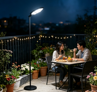 Lampe de sol pour hôtel, lumière LED solaire haute puissance, IP55, acier inoxydable, télécommande, détecteur de mouvement