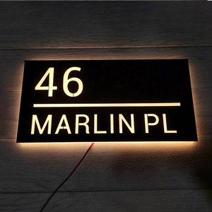 ป้าย<span class=keywords><strong>บ้าน</strong></span>อะคริลิคเรืองแสงกลางคื<span class=keywords><strong>น</strong></span> กั<span class=keywords><strong>น</strong></span><span class=keywords><strong>น</strong></span>้ำ ทนต่อการกัดกร่อน ติดตั้งง่าย ไฟ LED แรงดันต่ำ 12V DC พร้อมไฟส่องสว่าง - Product Image 4