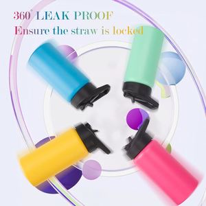 Custom Kids Insulated Water <b>Bottle</b>, Personalized Stainless Steel <b>Flask</b> with Straw Lid, Leakproof for School - Product Image 4