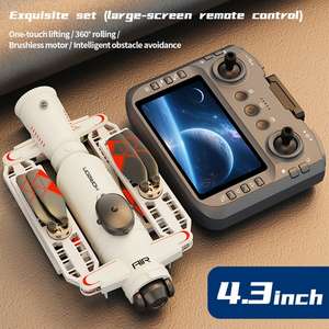 Drone pliable AE22 avec écran de contrôle 4,3 pouces, caméra double 4K HD professionnelle, évitement d'obstacles, GPS, jouet en plastique - Product Image 5