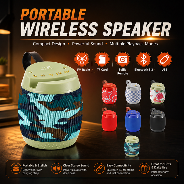 ABS Speaker FM Radio Portable Rechargeable Bluet Ooth Speaker Wireless Music Power Outdoor Entertainment Compact