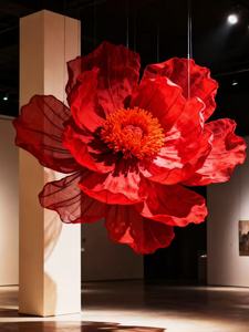 Flores Gigantes de Alta Gama para Decoración de Tiendas de Bodas, Amapolas Artificiales de <span class=keywords><strong>Seda</strong></span>, Accesorios de Fotografía, Exhibición de Ventanas - Product Image 4