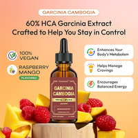 Suplemento de Extracto Herbal de Garcinia Cambogia en Gotas Líquidas de 1000mg, Certificado GMP, Marca Privada OEM, para Mejorar el Metabolismo y la Energía