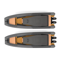 Yacht de Luxe Certifié CE 12m 34ft 40ft avec Cabine, Bateaux Semi-Rigides Gonflables en Aluminium Soudé avec Tube Hypalon Orca