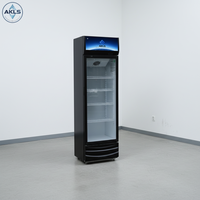 Réfrigérateur commercial 260L pour bar, avec porte vitrée et refroidissement par ventilateur, pour l'affichage de bières et sodas