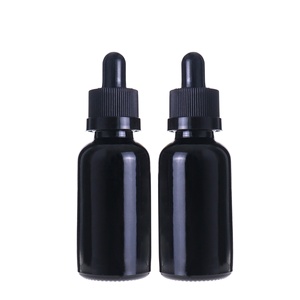 Flacon compte-gouttes de mesure en verre noir brillant, 1OZ 2OZ, <span class=keywords><strong>vide</strong></span>, bouteille d'huile essentielle de 30ML avec <span class=keywords><strong>Pipette</strong></span> en verre - Product Image 2