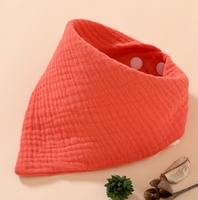 Vente d'usine : Bavoirs réglables pour nouveau-né en mousseline 100% coton, couleur unie, avec bouton