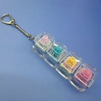 4 boutons lumineux mécaniques à LED avec son, boutons à pression, fidget clickers, clavier, capuchons de touches, porte-clés